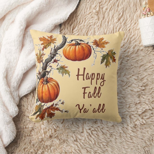 Fijne Herfst Maak Het Mee - Pompoen  Kussen (Deken)
