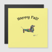 Fijne Herfst! Magnetische Kaart met Dachshund (Voorkant / Achterkant)