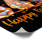 Fijne Herfst Mensen Gnome Pompoen Herfst Dankdag Poster (Hoek)