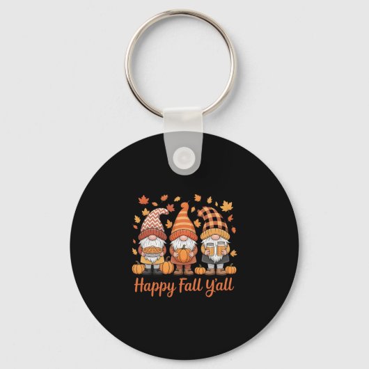Fijne Herfst Mensen Gnome Pompoen Herfst Thanksgiv Sleutelhanger (Voorkant)