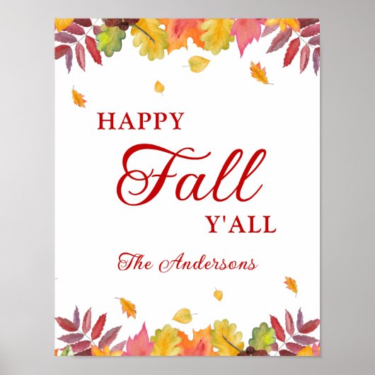 Fijne Herfst Mensen Herfstblad Poster (Voorkant)