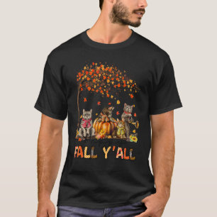 Fijne Herfst Mensen Katten Herfst Pompoenen Hall T-shirt