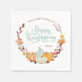 Fijne Herfst met Happy Thanksgiving Servet (Voorkant)