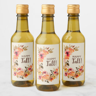 Fijne herfst! Mini herfstbloemenswags Wijn Etiket