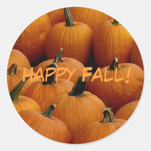 Fijne Herfst, pompoenen Ronde Sticker (Voorkant)