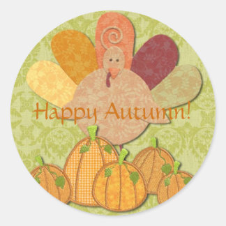 Fijne herfst! ronde sticker