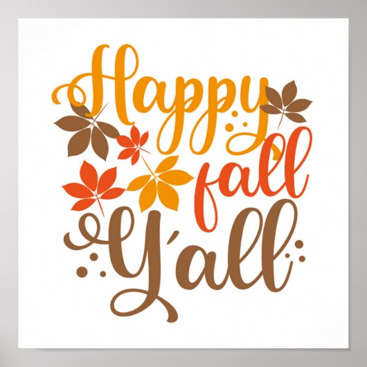 Fijne Herfst voor Y'all Poster (Voorkant)