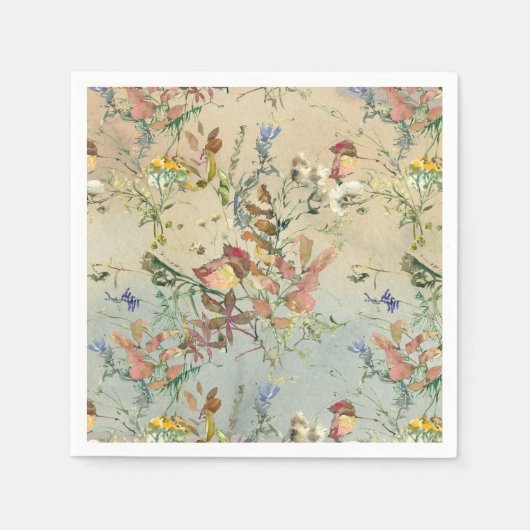 FIJNE HERFST | Waterverf Autumn Foliage Botanical Servet (Voorkant)