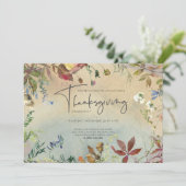 FIJNE HERFST | Waterverf Thanksgiving Dinner Party Kaart (Staand voorkant)