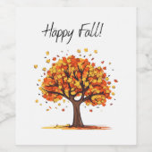Fijne herfst! wijn etiket (Enkel label)