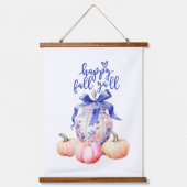 Fijne Herfst Y'all | Chinoiserie Ginger Jar Pumpki Hangend Wandkleed (Voorkant)