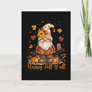 Fijne Herfst Y'all Kabouter Pompoen Herfst Thanksg Kaart