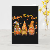 Fijne Herfst Y'all Kabouter Pompoen Herfstbladeren Kaart (Gele Bloem)