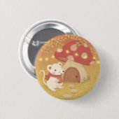 Fijne herfstdagen met de muis ronde button 5,7 cm (Voorkant /achterkant)