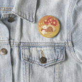 Fijne herfstdagen met de muis ronde button 5,7 cm (In situ)