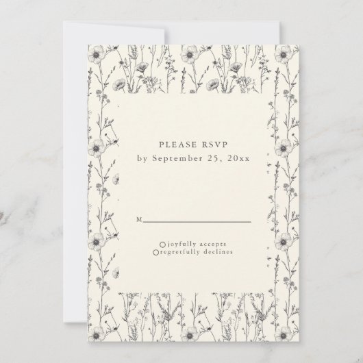 Fijne herfsttuin wilde bloemen RSVP kaart (Voorkant)