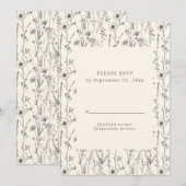 Fijne herfsttuin wilde bloemen RSVP kaart (Voorkant / Achterkant)