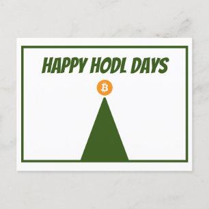 Fijne HODL Dagen Bitcard voor Kerstmis met munt (F Feestdagenkaart