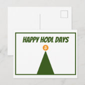 Fijne HODL Dagen Bitcard voor Kerstmis met munt (F Feestdagenkaart (Voorkant / Achterkant)
