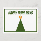 Fijne HODL Dagen Bitcard voor Kerstmis met munt (F Feestdagenkaart (Voorkant)
