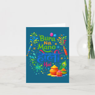 Fijne holi feestdag india kleuren bura na mano hol kaart