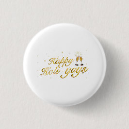 Fijne Holi-Yays! Feestelijke viering ontwerp Ronde Button 3,2 Cm