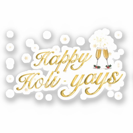 Fijne Holi-Yays! Feestelijke viering ontwerp Sticker (Voorkant)