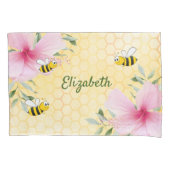 Fijne hommels gele honingraat leuke leuke naam kussensloop (Voorkant)