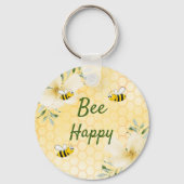 Fijne hommels gele honingraat schattig sleutelhanger (Achterkant)