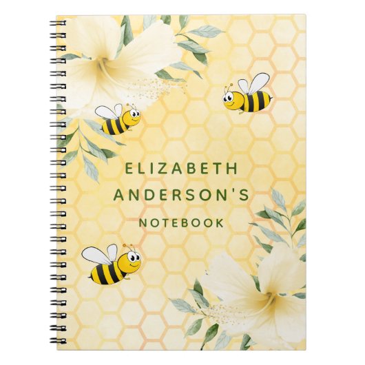 Fijne hommels gele honingraat zomer persoonlijk notitieboek (Voorkant)