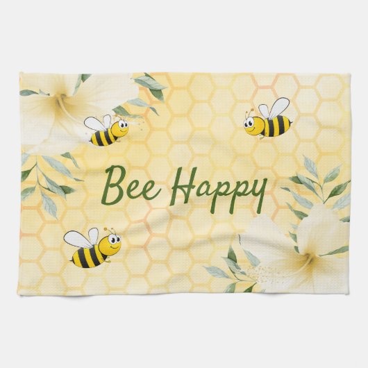 Fijne hommels Gele honingraat zomer Theedoek (Horizontaal)