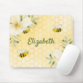 Fijne hommels gele honingraat zomernaam muismat (Met muis)