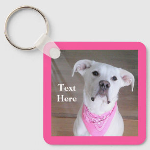 Fijne hond met mooie ogen roze dag sleutelhanger