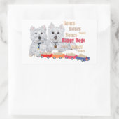 Fijne honden met Botten Rechthoekige Sticker (Tas)