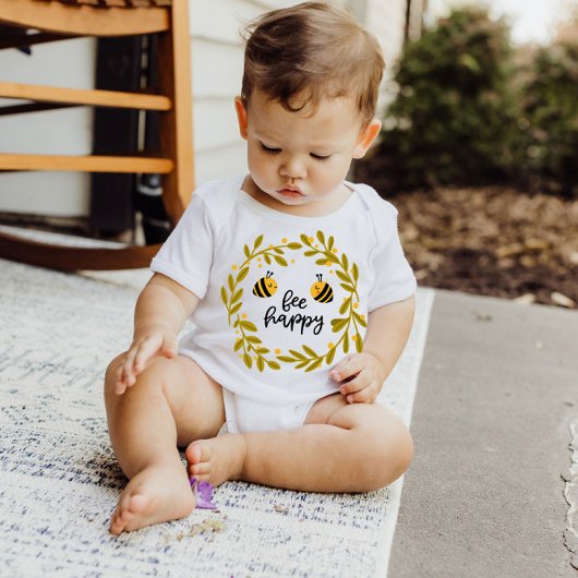 Fijne honing van bijen Gele sterren | Baby Bodysui Romper