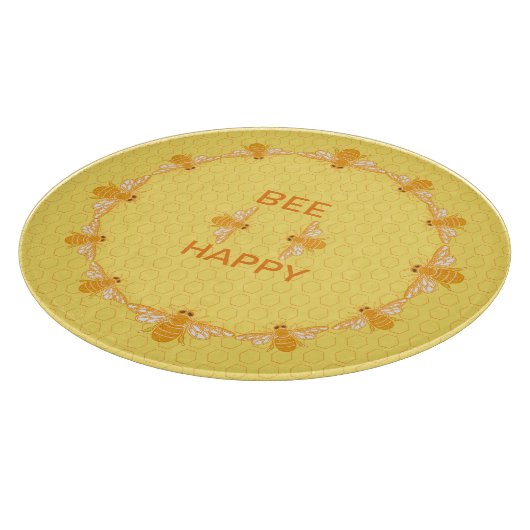 Fijne honingbijen op gele honingraat snijplank (Hoek)