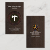 Fijne houtkorrel Elegant Simple Carpenter Visitekaartje (Voorkant / Achterkant)