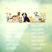 Fijne huisdieren - Zakelijke winkeluren Raamsticker (Vel 3)