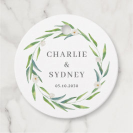 Fijne Huwelijks Wreath Bruids Shower Tags Bedankjes Labels