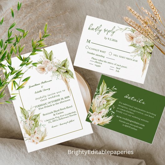 Fijne huwelijksuitnodiging sjabloon kaart