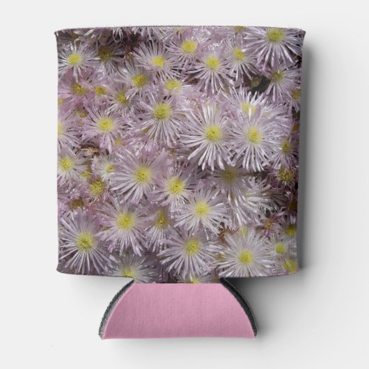 Fijne ijzige roze succulente bloemen blikjeskoeler (Voorkant)