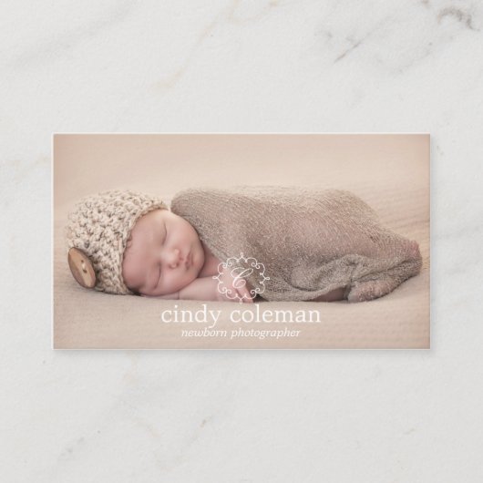 Fijne Initialen Visitekaartjes met Logo (Voorkant)