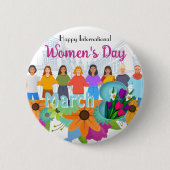 Fijne Internationale Vrouwendag 8 maart Button (Voorkant)