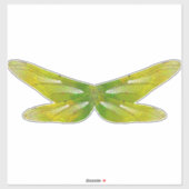 Fijne iriserende smaragdgroene libellen vleugels sticker (Vel)