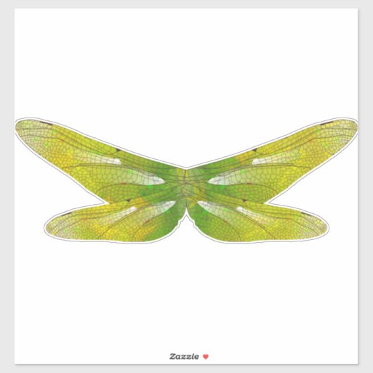 Fijne iriserende smaragdgroene libellen vleugels sticker (Vel)