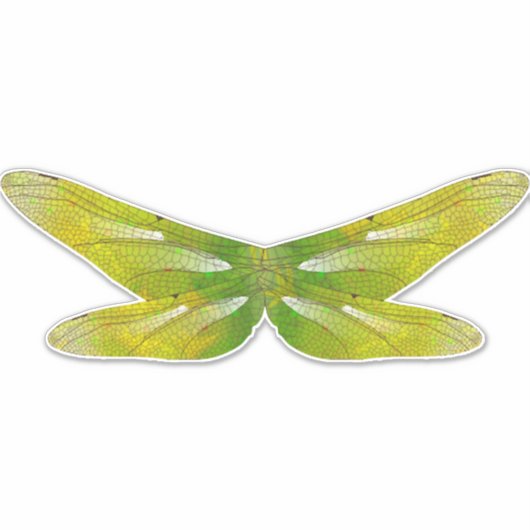 Fijne iriserende smaragdgroene libellen vleugels sticker (Voorkant)