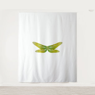 Fijne iriserende smaragdgroene libellen vleugels wandkleed