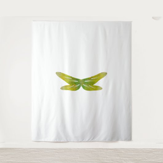 Fijne iriserende smaragdgroene libellen vleugels wandkleed (Voorkant)