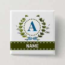 Fijne Ivy Wreath en Bow Name met Monogram A
