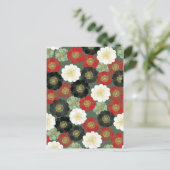 Fijne Japanse Cute Cool Girly Retro Floral Briefkaart (Staand voorkant)